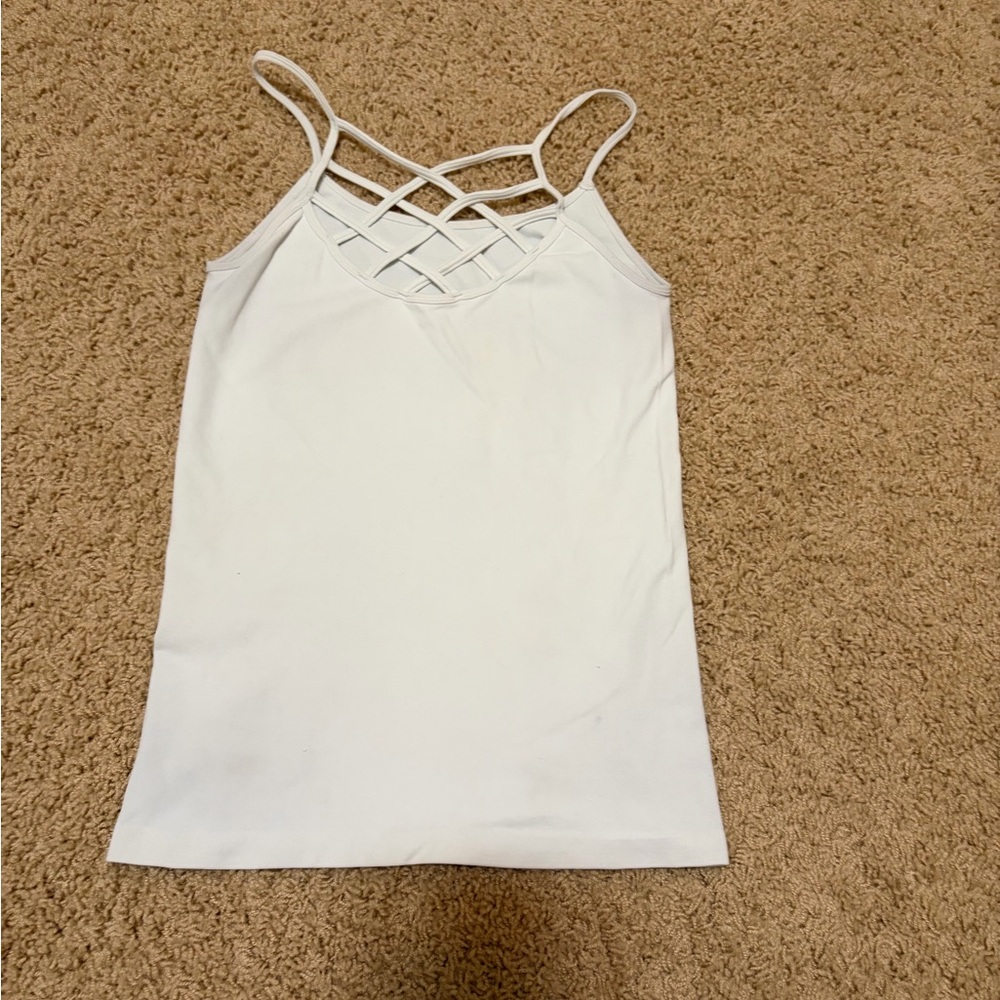Women's White Strappy Top- Suzette